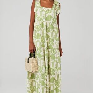 Show Me Your MuMu Green and White Maxi Dress